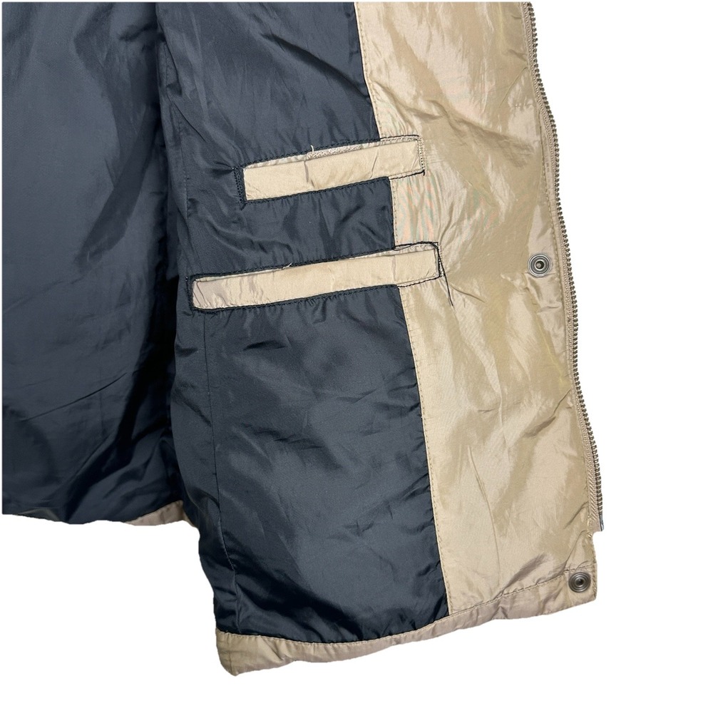 Eddie Bauer Premium Goose Down Puffer Vest Women Large Faux Fur Full Zip Beige - Picture 5 of 9